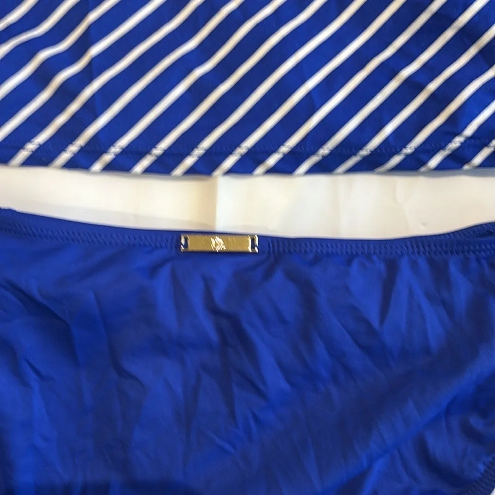 Lauren Ralph Lauren Blue and White Striped Swimsuit